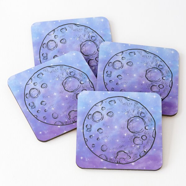 Item preview, Moon Craters in a Purple Starry Sky designed and sold by WildWoodlandWitch.