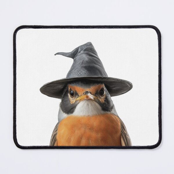 Item preview, American robin Wearing Halloween Witch Hat designed and sold by LazyOwlStore.
