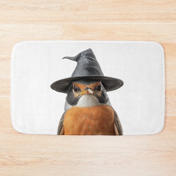 Item preview, American robin Wearing Halloween Witch Hat designed and sold by LazyOwlStore.