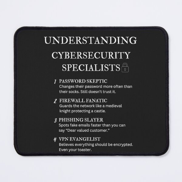 Item preview, Funny Cybersecurity Specialist Definitions – Geeky Tech Humor Design - Black designed and sold by PsyFlow35.