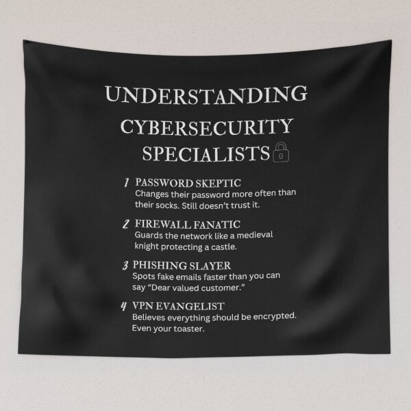 Item preview, Funny Cybersecurity Specialist Definitions – Geeky Tech Humor Design - Black designed and sold by PsyFlow35.