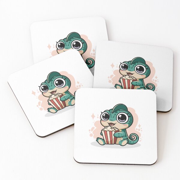 Item preview, chameleon eating popcorn designed and sold by Eternalski.