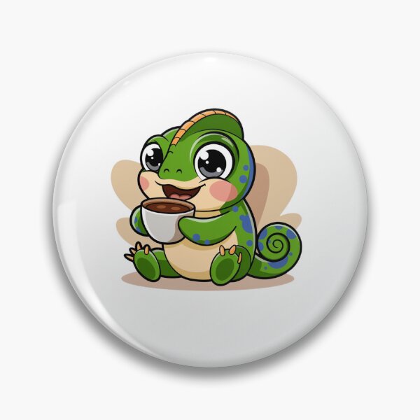 Item preview, chameleon with coffee designed and sold by Eternalski.
