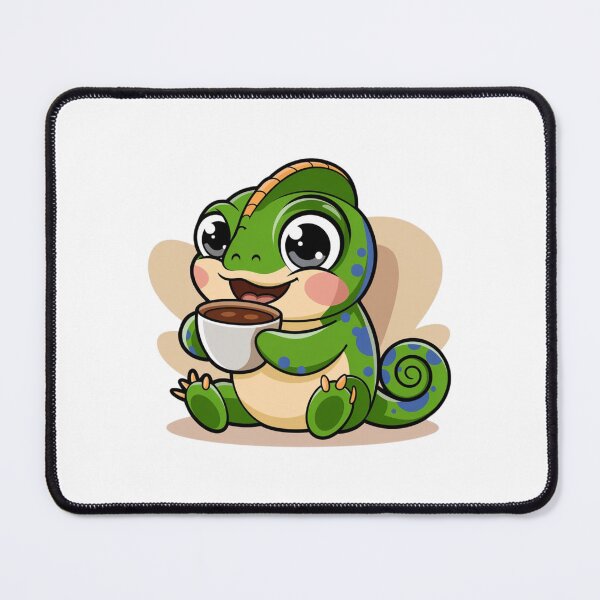 Item preview, chameleon with coffee designed and sold by Eternalski.