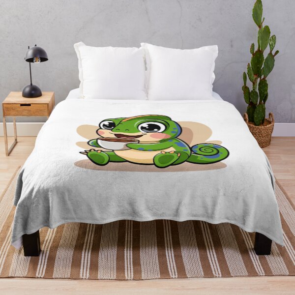 Item preview, chameleon with coffee designed and sold by Eternalski.