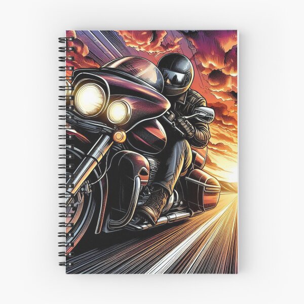 Item preview, Biker Touring at Sunset in Comic Style – AI Artwork for Motorcycle Adventure and Vacation Lovers' Apparel & Accessories designed and sold by knalpot-design.