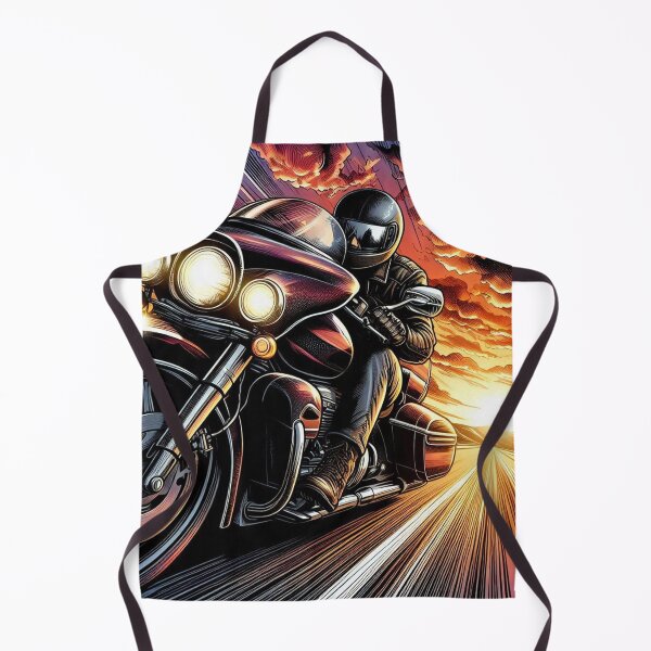 Item preview, Biker Touring at Sunset in Comic Style – AI Artwork for Motorcycle Adventure and Vacation Lovers' Apparel & Accessories designed and sold by knalpot-design.