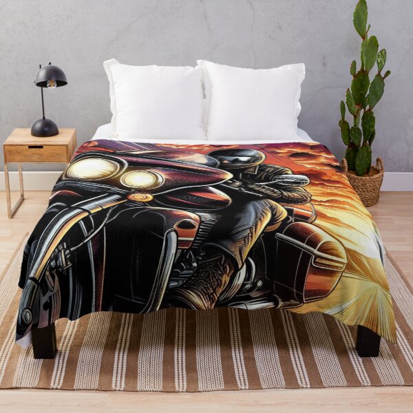 Item preview, Biker Touring at Sunset in Comic Style – AI Artwork for Motorcycle Adventure and Vacation Lovers' Apparel & Accessories designed and sold by knalpot-design.
