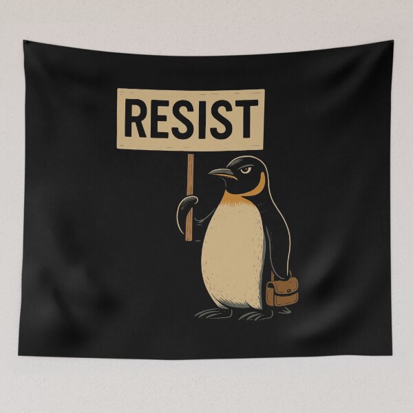 Item preview, Resist Penguin Activism no tariffs designed and sold by varioarts.