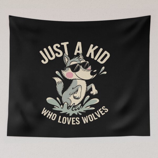 Item preview, Just a Kid Who Loves Wolves designed and sold by Tee Studio.