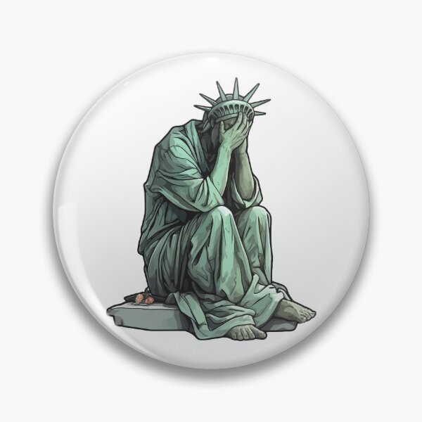 Vista previa del artículo con la obra «Estatua de la libertad llorando», diseñado y vendido por CyberYogi.