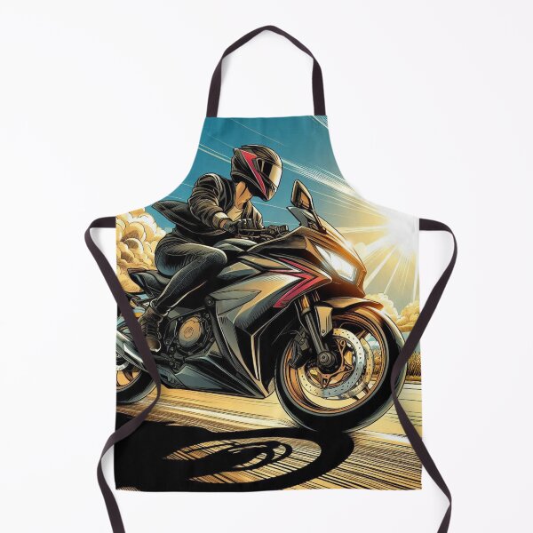 Item preview, Biker Touring on a Sunny Tropical Day – AI Artwork for Motorcycle Adventure and Vacation Lovers’ Apparel & Accessories designed and sold by knalpot-design.