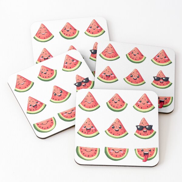 Item preview, Cute Watermelon Slice Sticker Pack – Fun Kawaii Fruit Faces designed and sold by Emilia-Design.
