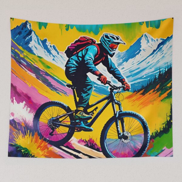 Item preview, Frozen Heights – MTB Shredder in the Snowy Alps designed and sold by GrizzlyCollective.