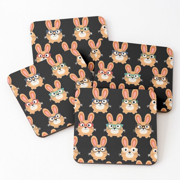 Item preview, Nerdy Bunny Pattern – Cute Rabbits in Glasses designed and sold by Emilia-Design.