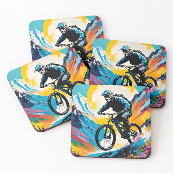 Item preview, White Knuckle Ride – MTB in Snowy Mountain Majesty designed and sold by GrizzlyCollective.