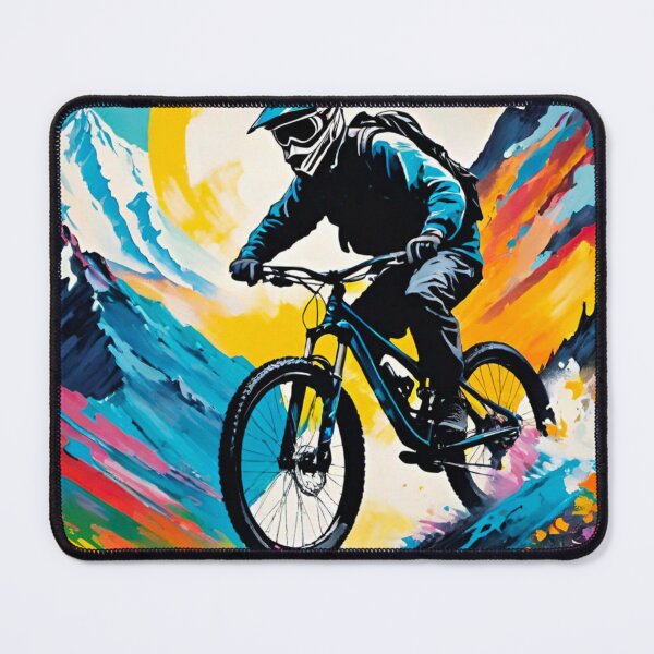 Item preview, White Knuckle Ride – MTB in Snowy Mountain Majesty designed and sold by GrizzlyCollective.