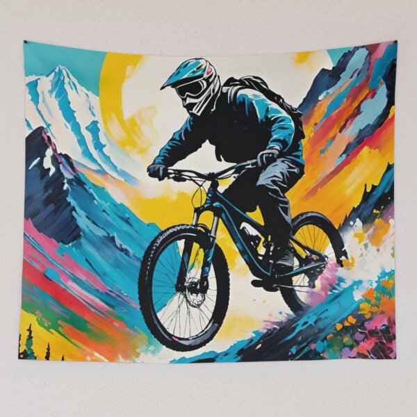 Item preview, White Knuckle Ride – MTB in Snowy Mountain Majesty designed and sold by GrizzlyCollective.