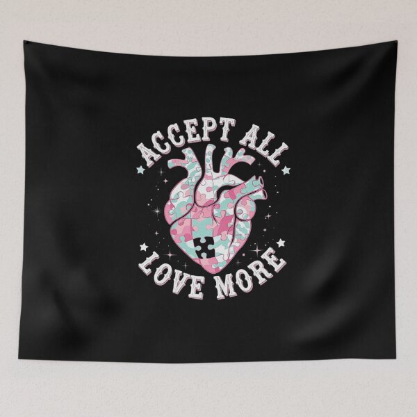 Item preview, Accept All Love More Puzzle Heart Pastel Pride Design designed and sold by love3617.