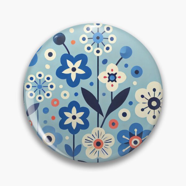 Item preview, Scandinavian Folk Art Daisy & Forget-Me-Not daisies – Serene Nordic Floral Garden by heidiannemorris designed and sold by FOLK ART FUSION by heidiannemorris.