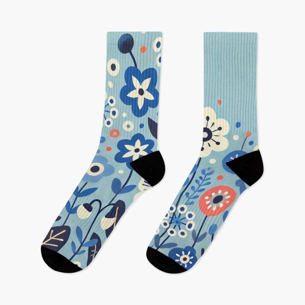 Item preview, Scandinavian Folk Art Daisy & Forget-Me-Not daisies – Serene Nordic Floral Garden by heidiannemorris designed and sold by FOLK ART FUSION by heidiannemorris.