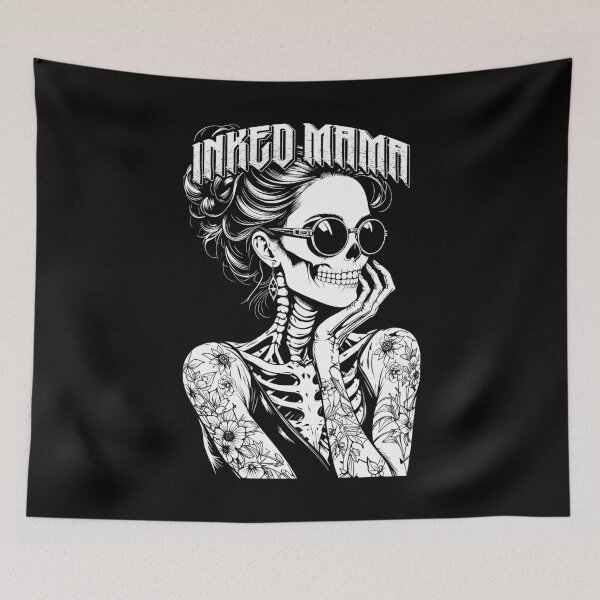 Item preview, Inked Mama Messy Bun Gothic Cute Skeleton Tattoo Mom Ink designed and sold by GrandeDuc.