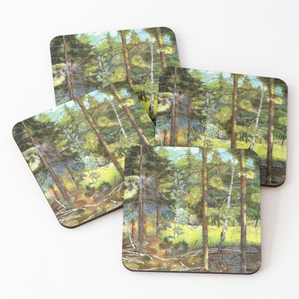 Item preview, Pine forest painting  watercolor designed and sold by SVETLANA ZOLOTAREVA.