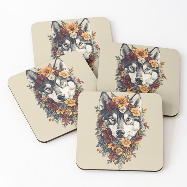 Item preview, Floral Siberian Husky Dog designed and sold by bapupa.