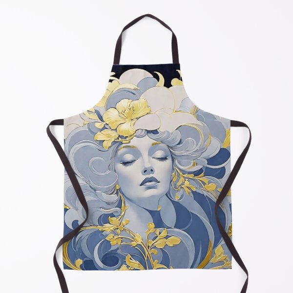 Item preview, Woman portrait in blue and gold dreamy and romantic designed and sold by IHImage.