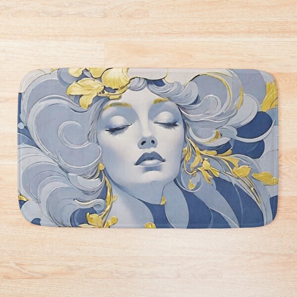 Item preview, Woman portrait in blue and gold dreamy and romantic designed and sold by IHImage.