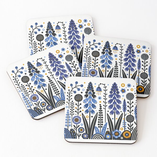 Item preview, Scandinavian Folk Art Muscari (Grape Hyacinths) – Cheerful Nordic Floral Design by heidiannemorris designed and sold by FOLK ART FUSION by heidiannemorris.