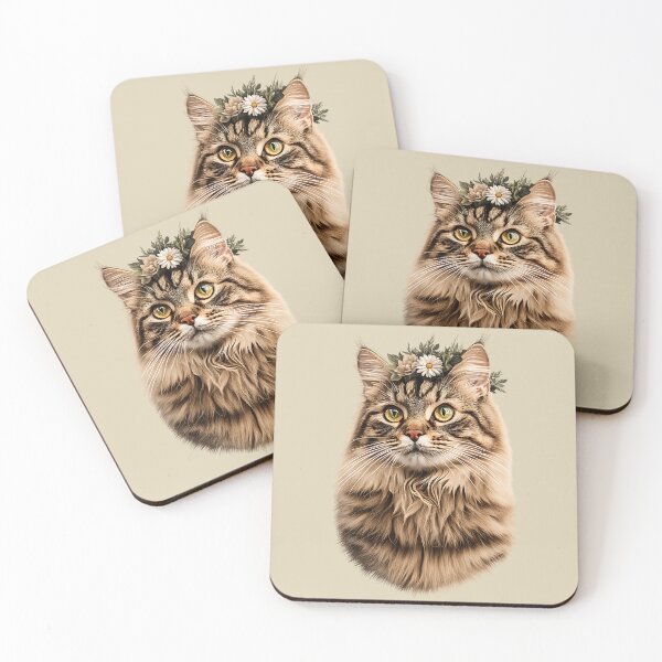 Item preview, Floral Siberian Cat designed and sold by bapupa.