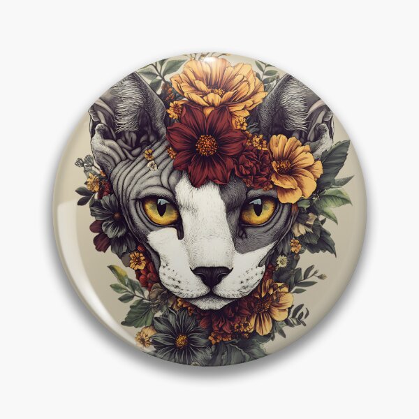 Item preview, Floral Sphynx Cat designed and sold by bapupa.