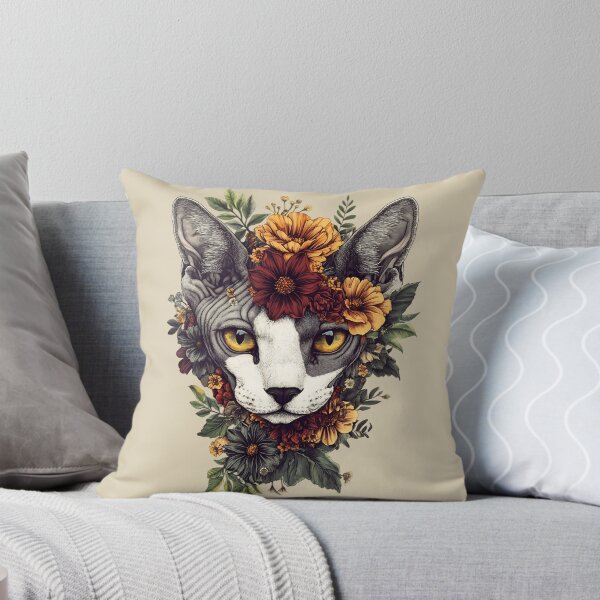 Item preview, Floral Sphynx Cat designed and sold by bapupa.