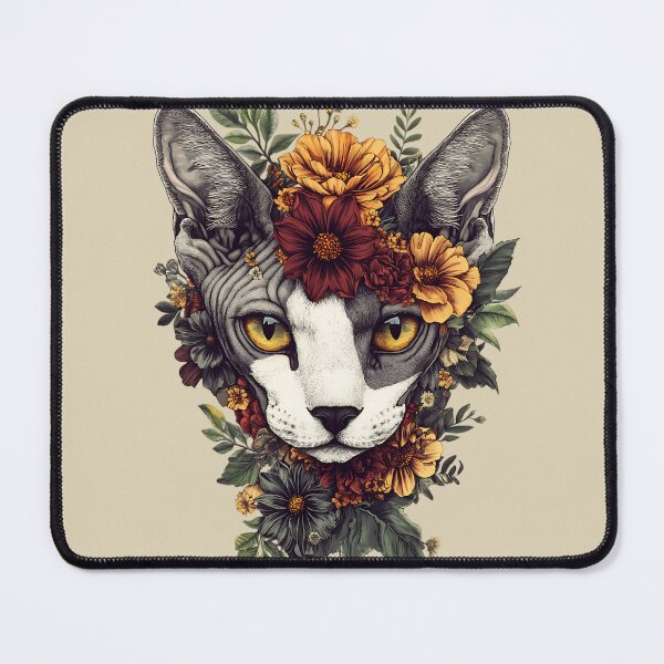 Item preview, Floral Sphynx Cat designed and sold by bapupa.