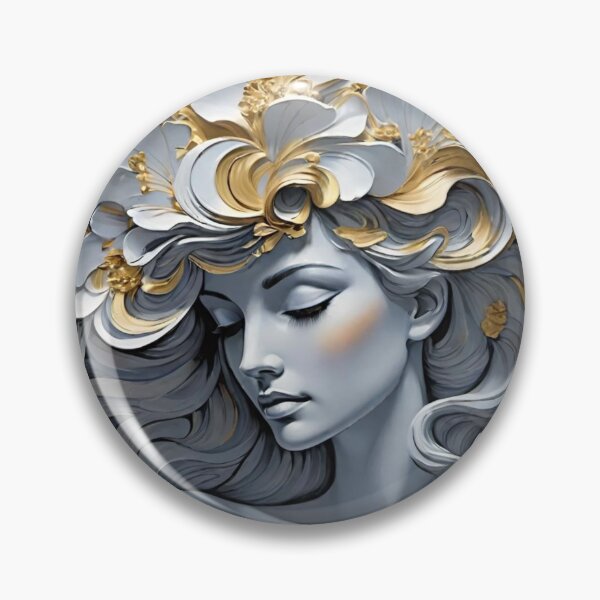 Item preview, Woman portrait in blue and gold dreamy and romantic designed and sold by IHImage.