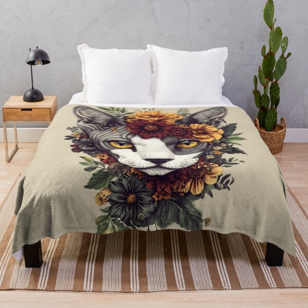 Item preview, Floral Sphynx Cat designed and sold by bapupa.