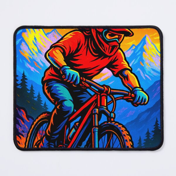 Item preview, Red & Blue MTB Shredder – Riding the Edge designed and sold by GrizzlyCollective.