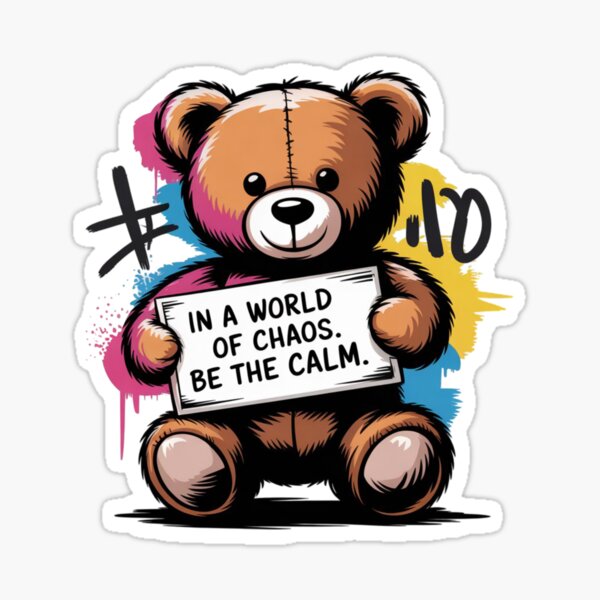Item preview, Banksy - Ted Bear - In a world of chaos. Be the calm. designed and sold by 123ks.
