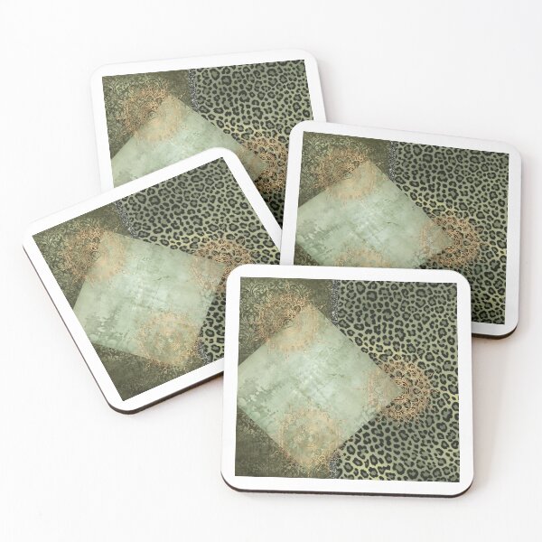 Item preview, Green grunge style mixed floral pattern  designed and sold by Renee Lavoie.