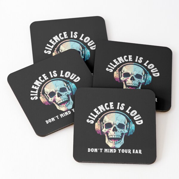 Item preview, Silence Is Loud Edgy Headphones Skull designed and sold by MaqueCreation.