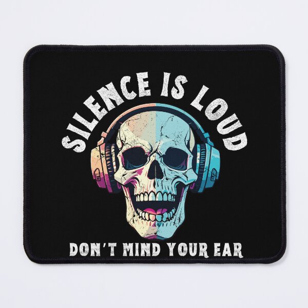 Item preview, Silence Is Loud Edgy Headphones Skull designed and sold by MaqueCreation.