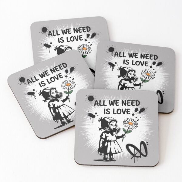 Item preview, Banksy - Young girl with a gas mask - All we need is love designed and sold by 123ks.