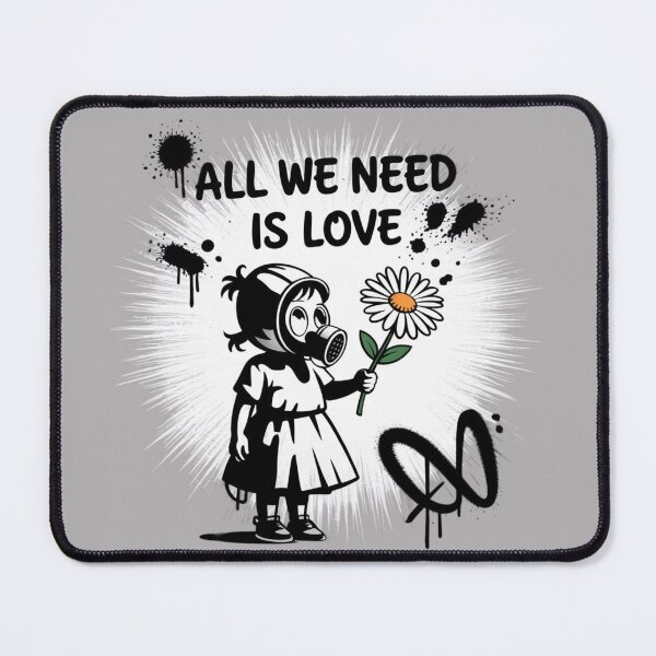 Item preview, Banksy - Young girl with a gas mask - All we need is love designed and sold by 123ks.