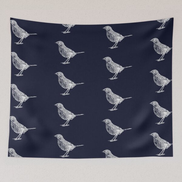 Aperçu de l'œuvre Motif Seaside Sparrow blanc créée et vendue par designsasstultd.
