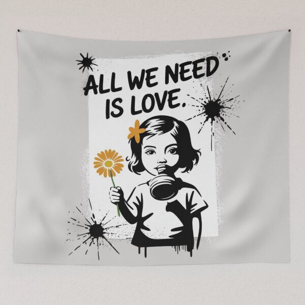 Item preview, Banksy Style Graffiti - All we need is love designed and sold by 123ks.