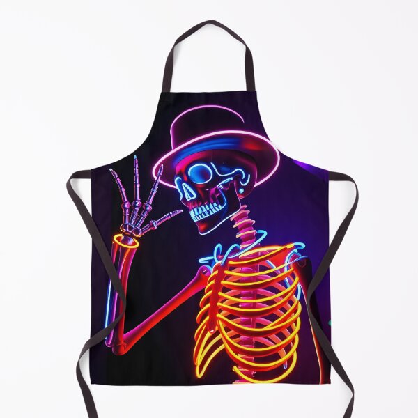 Item preview, Neon Skeleton with Top Hat – Retro Glow Vibes designed and sold by FusionCipher.