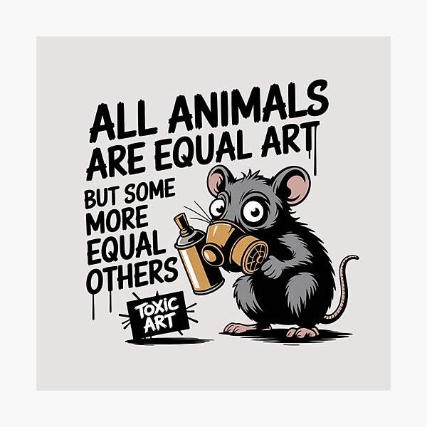 Item preview, A Banksy-inspired rat graffiti - All animals are equal but some are more equal than others designed and sold by 123ks.