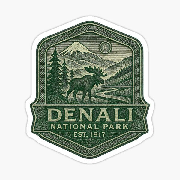Item preview, Denali National Park Classic Engraved Look designed and sold by Pati-Design.