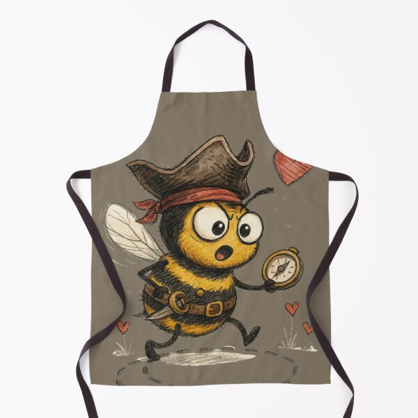 Item preview, Lost Pirate Bee with Compass and Heart designed and sold by Beemyguest.